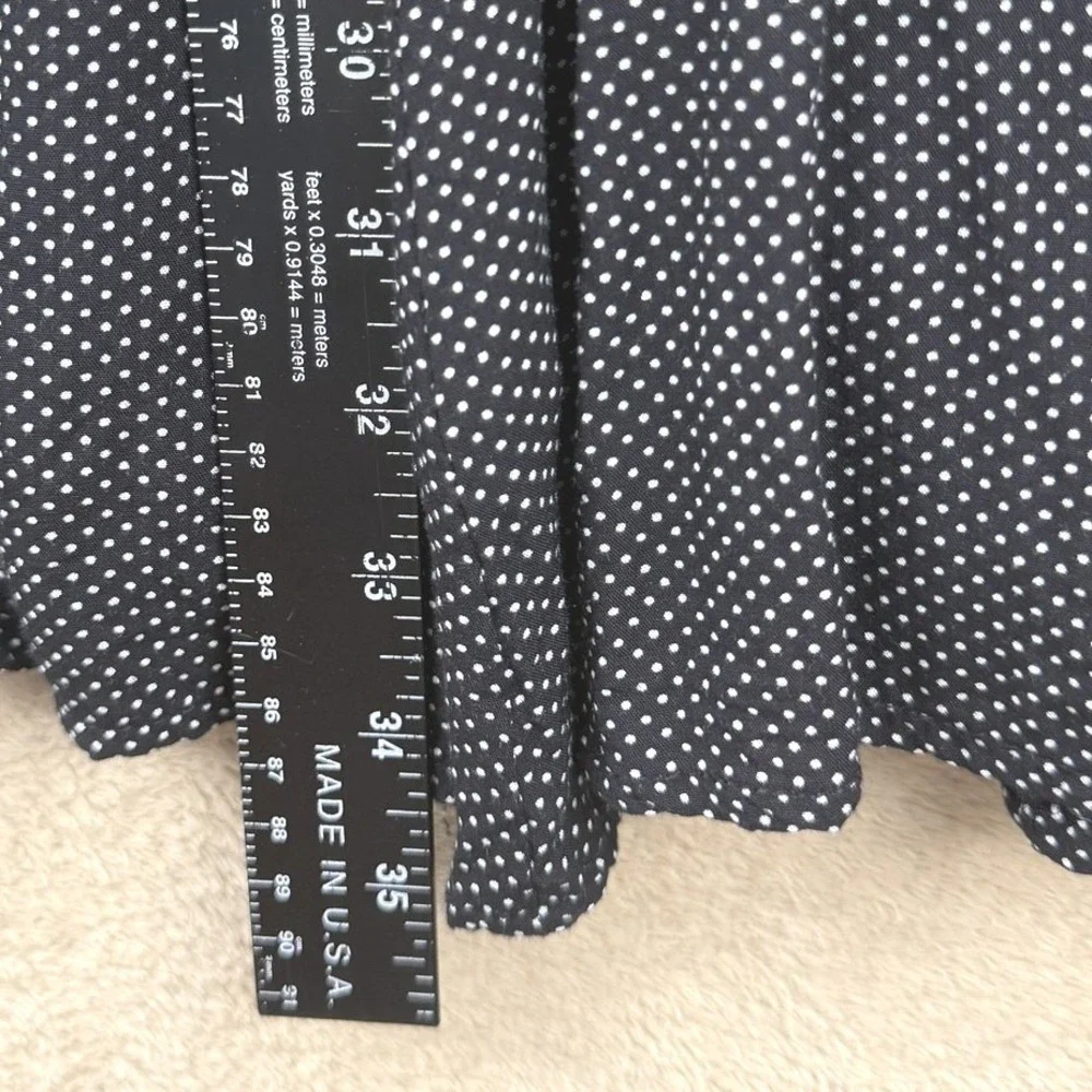 Lunik Womens Polka Dot‎ Mini Dress Size M Black Retro Cottagecore Preppy Casual